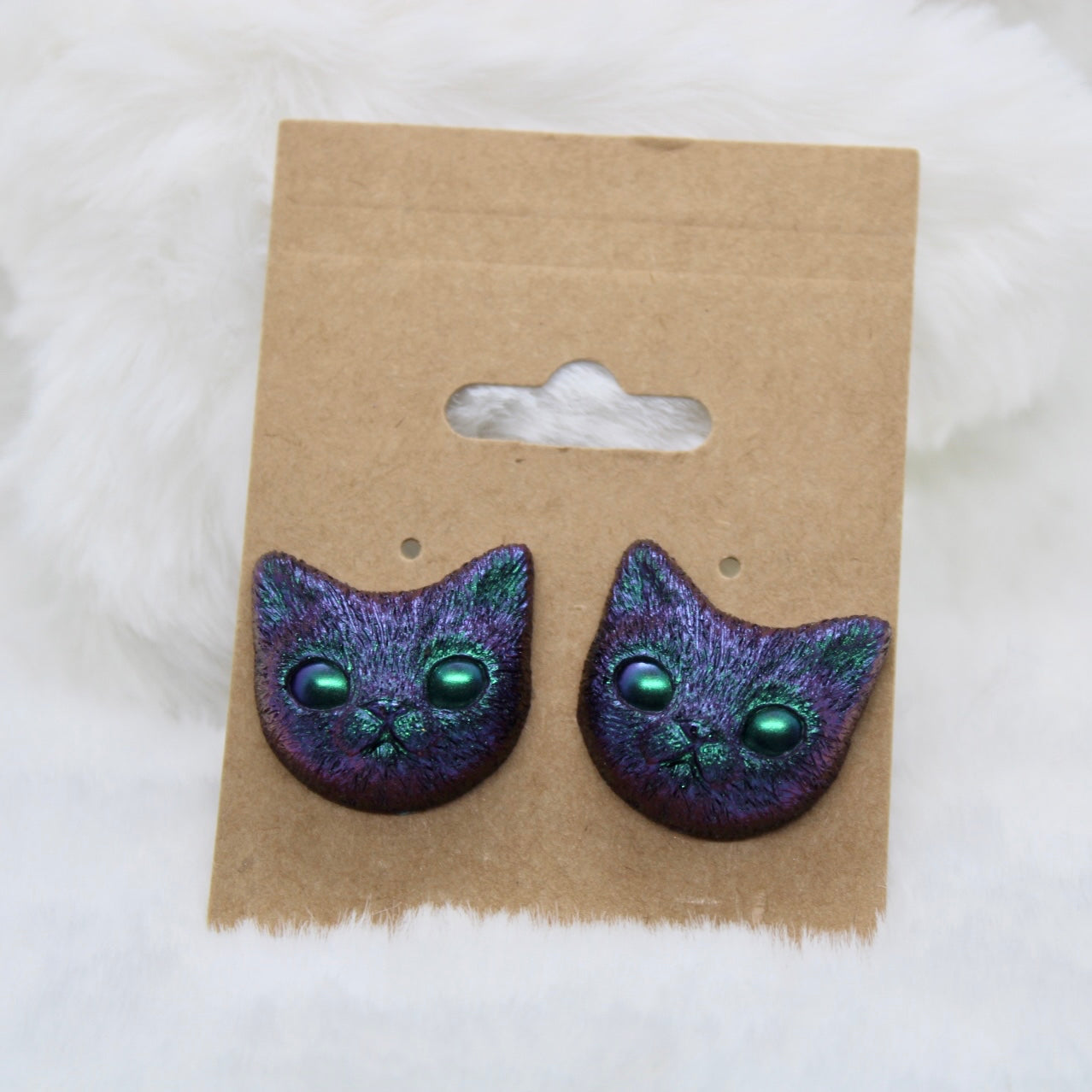 Detailed Kitty Face Studs