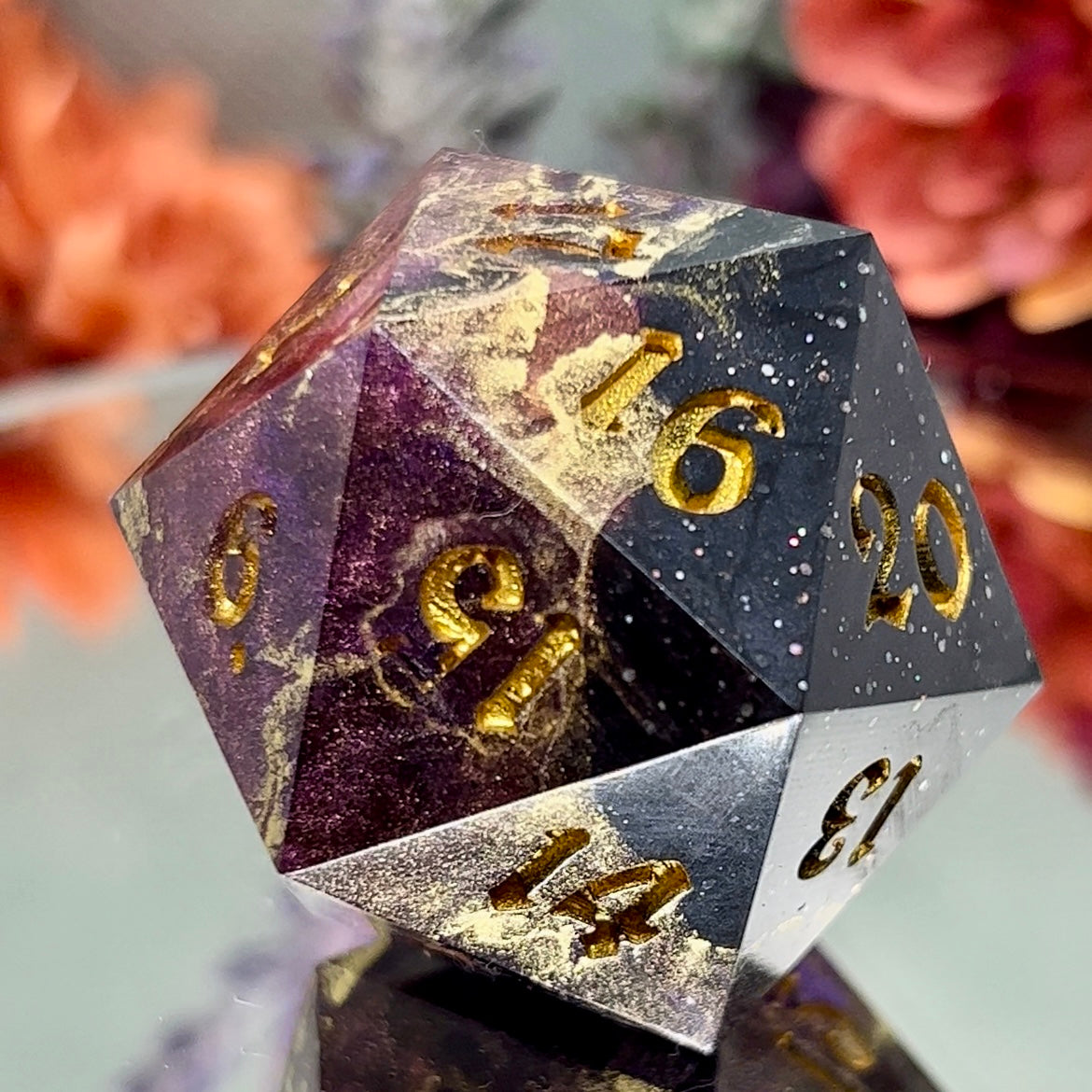 Dark Purple Metallic D20 Chonk