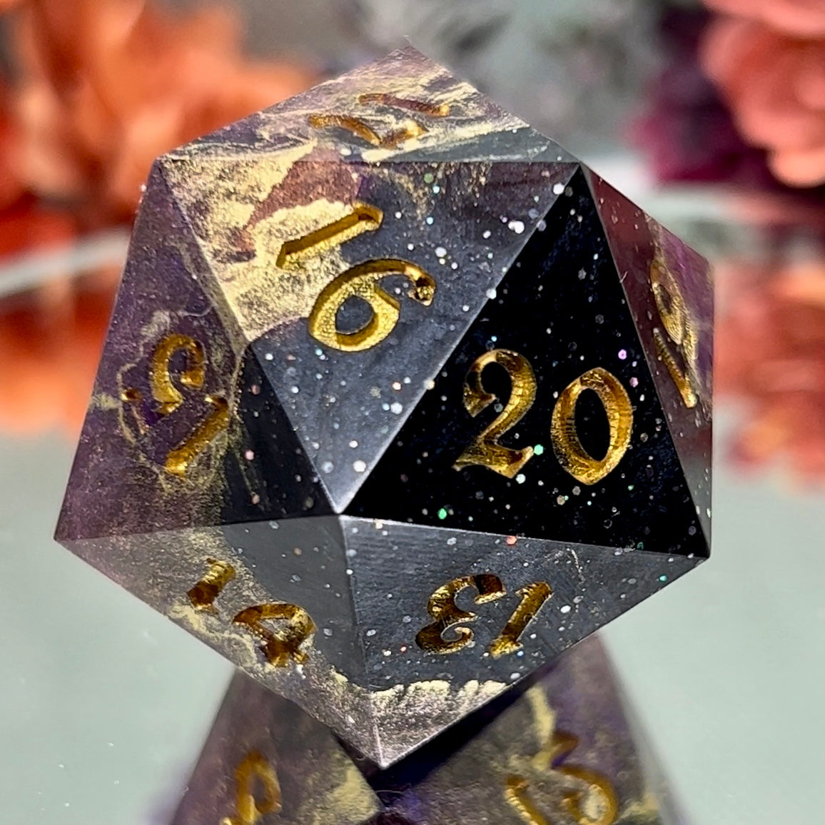 Dark Purple Metallic D20 Chonk