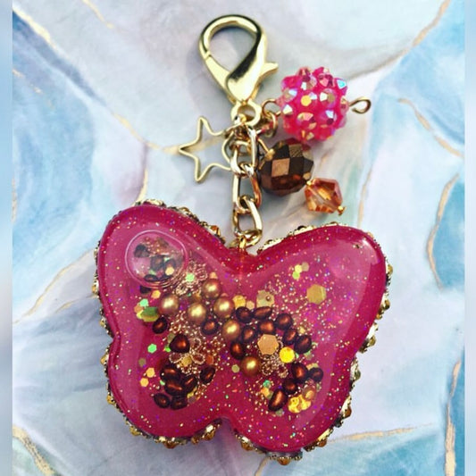 Strawberry Chocolate Colored Butterfly Charm